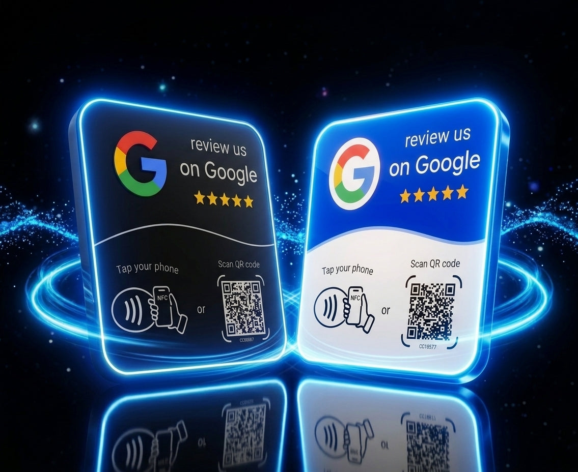 TARJETAS RESEÑAS DE GOOGLE CON NFC + QR REPROGRAMABLE