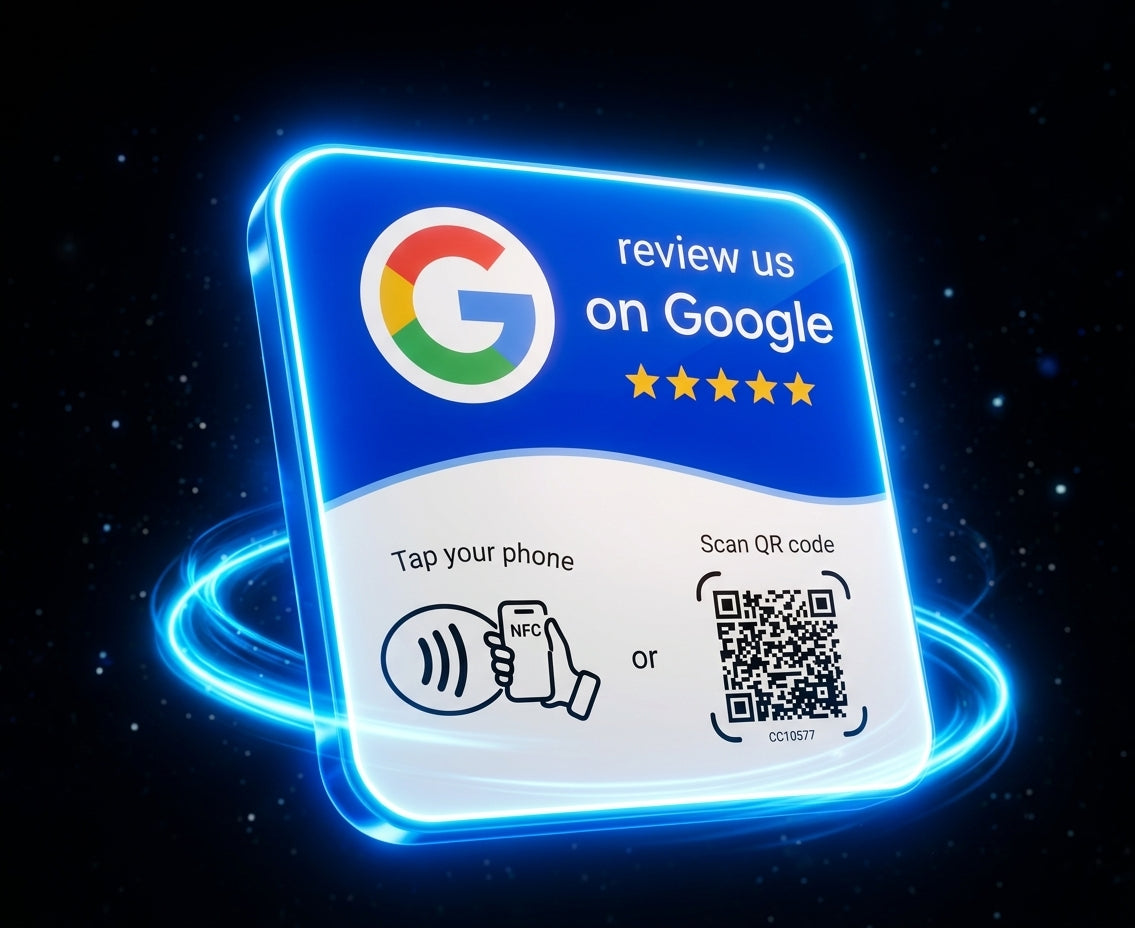 TARJETAS RESEÑAS DE GOOGLE CON NFC + QR REPROGRAMABLE